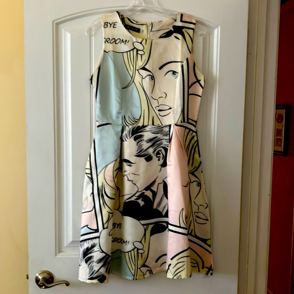 OASAP Comic Art Mini Dress - Pastel Multicolor